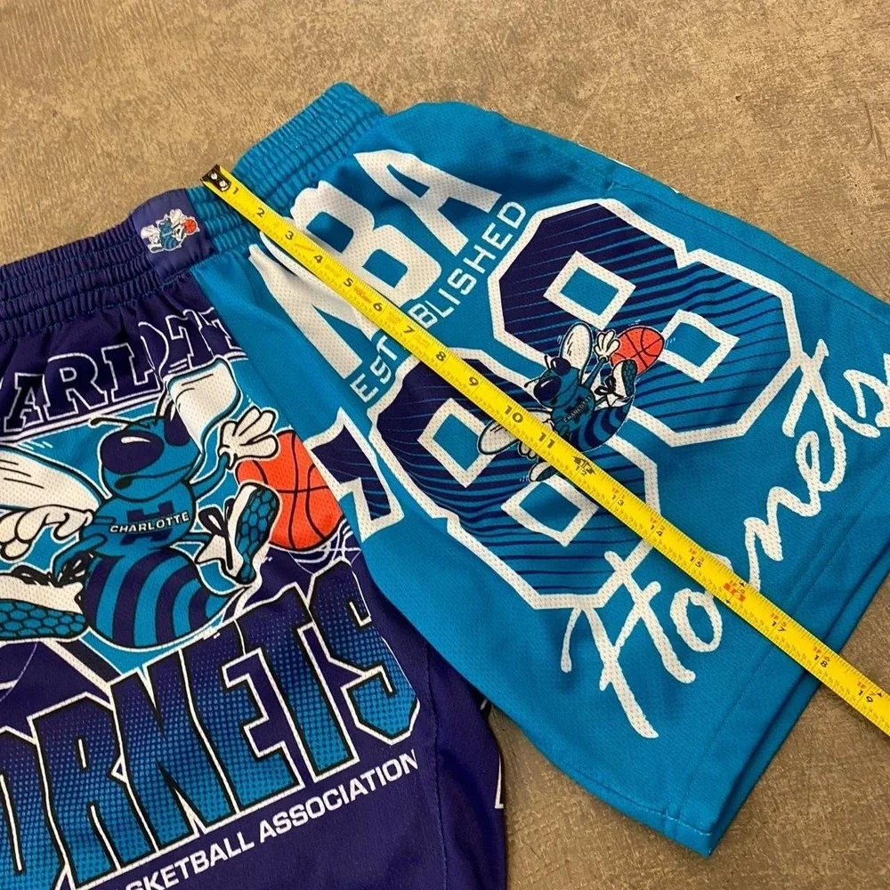 Charlotte Hornets NBA Mitchell & Ness AOP Basketball Shorts Size Small